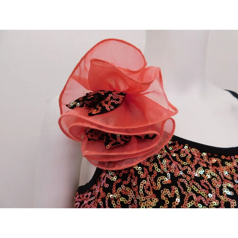 Pre-Owned Dance Costume Curtain Call J5256 Large Child Coral Jazz